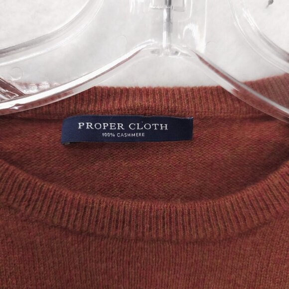 PROPER CLOTH 100% Cashmere Sweater Crewneck Orange Rush Marled Size MEDIUM - Picture 6 of 8
